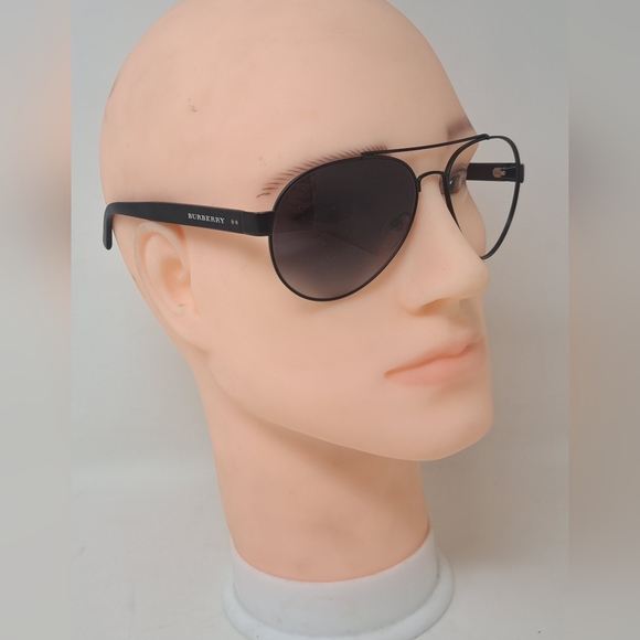 Burberry Men's Aviator Sunglasses Frames Only Pilot Black Metal B3086 59-15-140 - Picture 7 of 15